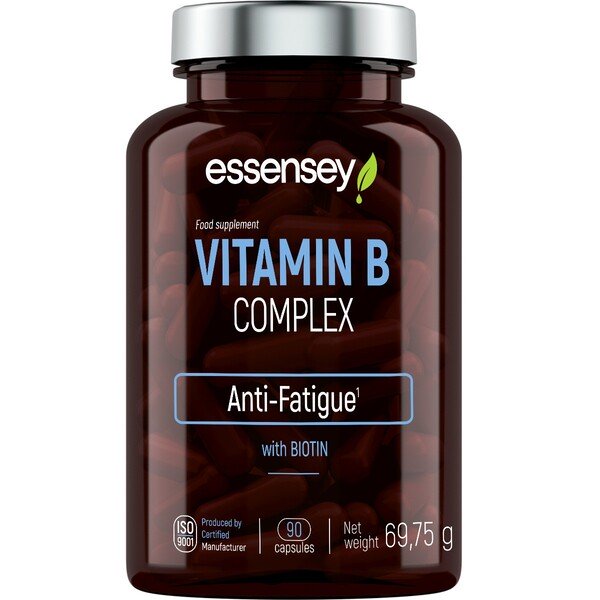Essensey - Vitamin B-komplex, 90 kapslar | Vitaminer och MineralerVeganska produkterHälsa och välbefinnandeVissa vitaminerB-vitaminHälsokostNiacin | Apoteka