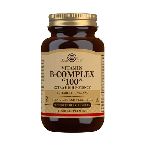 Solgar - Vitamin B-komplex, extra hög styrka ""100"", 50 kapslar | Vitaminer och MineralerHälsa och välbefinnandeVissa vitaminerB-vitaminHälsokostBiotinNiacin | Apoteka