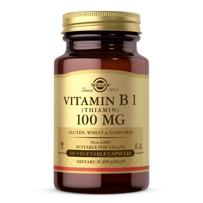 Solgar - Vitamin B1, 100 mg, 100 kapslar | Vitaminer och MineralerHälsa och välbefinnandeVissa vitaminerB-vitaminHälsokost | Apoteka
