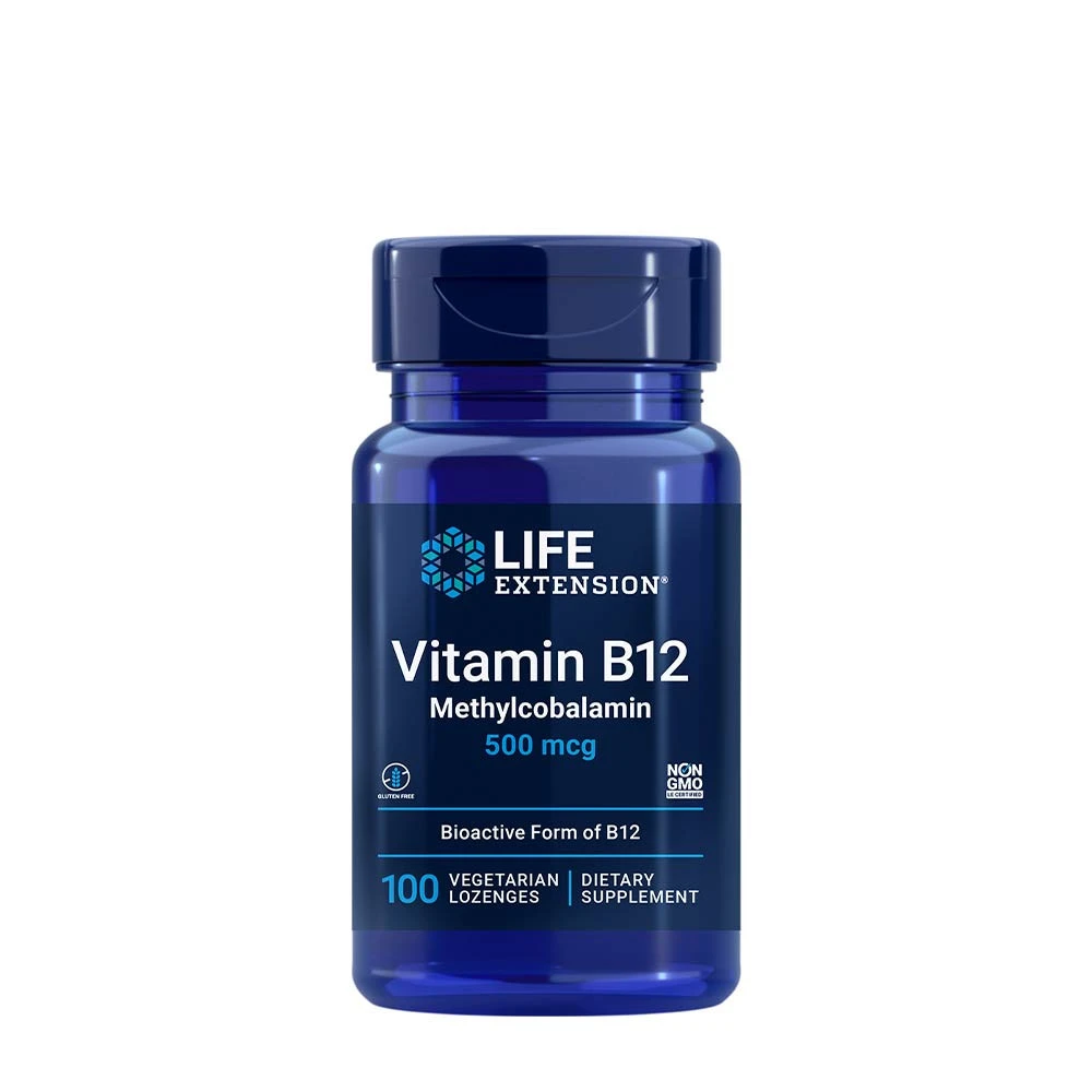 Life Extension - Vitamin B12 Metylkobalamin, 500 mcg, 100 vegetariska sugtabletter | Vitaminer och MineralerVissa vitaminerHälsokostB12Vitamin C | Apoteka