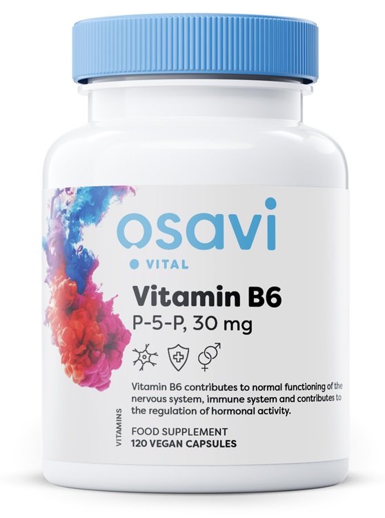 Osavi - Vitamin B6 P-5-P, 30 mg - 120 vegankapslar | Vitaminer och MineralerHälsa och välbefinnandeVissa vitaminerB-vitaminHälsokost | Apoteka