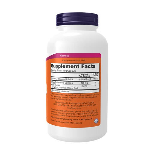 NOW - Vitamin C-1000 med 100 mg Bioflavonoider, 250 kapslar - Bild 2
