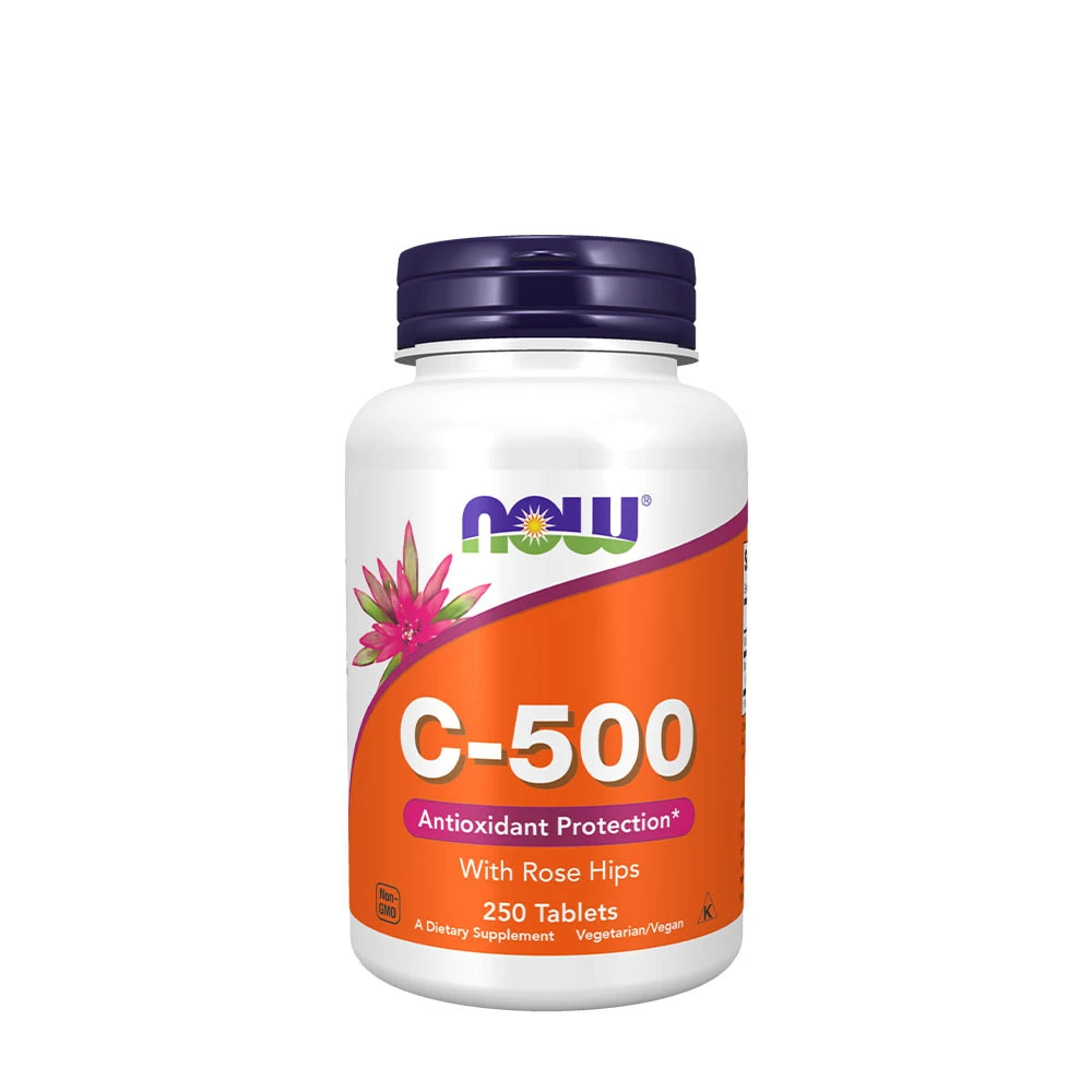 NOW - Vitamin C-500 med Nypon, 250 tabletter | Vitaminer och MineralerVissa vitaminerHälsokostVitamin C | Apoteka