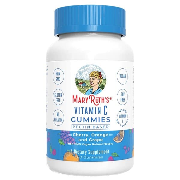 MaryRuth Organics - Vitamin C Gummier, Körsbär, Apelsin &amp; Drue - 60 gummier | Veganska produkterHälsa och välbefinnandeHälsokostGummibärVitamin C | Apoteka