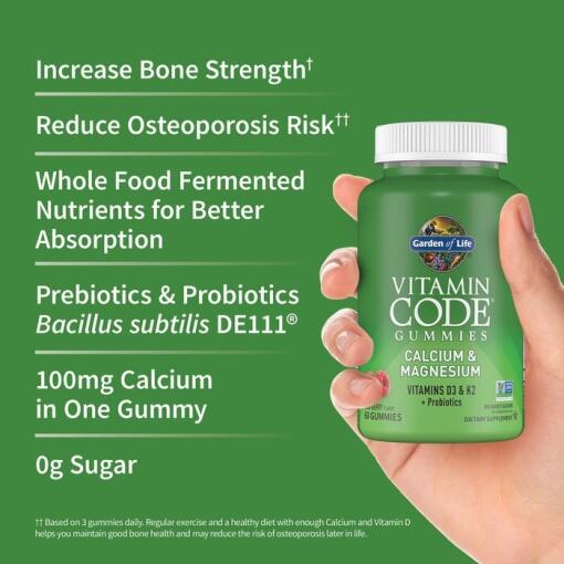 Garden of Life - Vitamin Code Kalcium & Magnesium Gummies, Hallon - 60 gummies - Bild 4