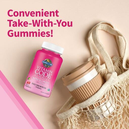 Vitamin Code Kvinnors Multi med Järn + Probiotika Gummies, Körsbär - 90 gummies - Bild 6