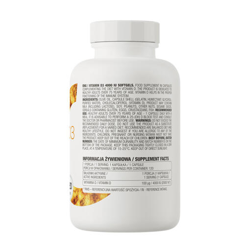 OstroVit - Vitamin D3 4000, 120 mjukkapslar - Bild 2