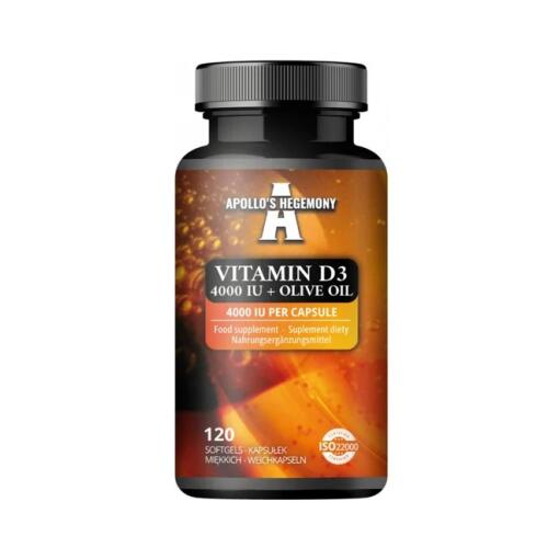 Vitamin D3 4000IU + Olive Oil - 120 softgels
