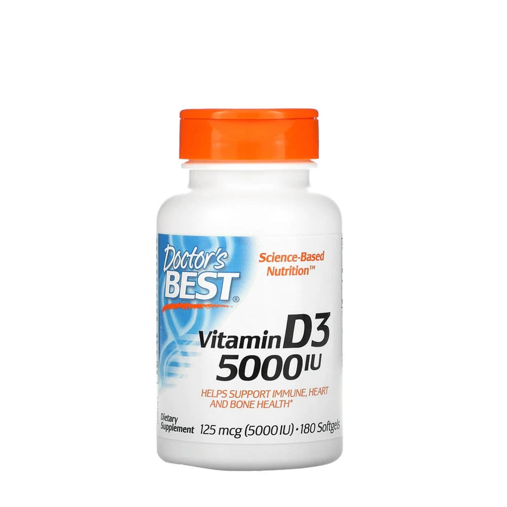 Doctor's Best - Vitamin D3, 5000 IE - 180 mjukkapslar