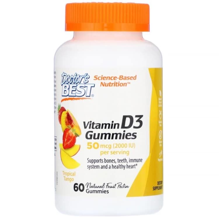 Doctors Best - Vitamin D3 Gummies, Tropisk Mango, 60 gummibjörnar | Vitaminer och MineralerHälsa och välbefinnandeVissa vitaminerD-vitaminImmunförsvaretHälsokostD3 | Apoteka