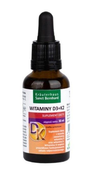 Krauterhaus Sanct Bernhard - Vitamin D3 + K2, 30 ml | Vitaminer och MineralerVissa vitaminerD-vitaminK-vitamin | Apoteka