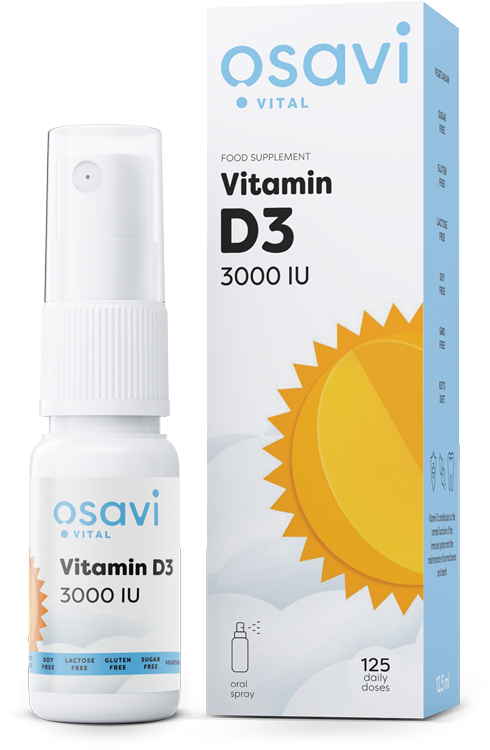Osavi - Vitamin D3 Munnspray, 3000 IE - 12,5 ml | Vitaminer och MineralerHälsa och välbefinnandeD-vitaminHälsokost | Apoteka