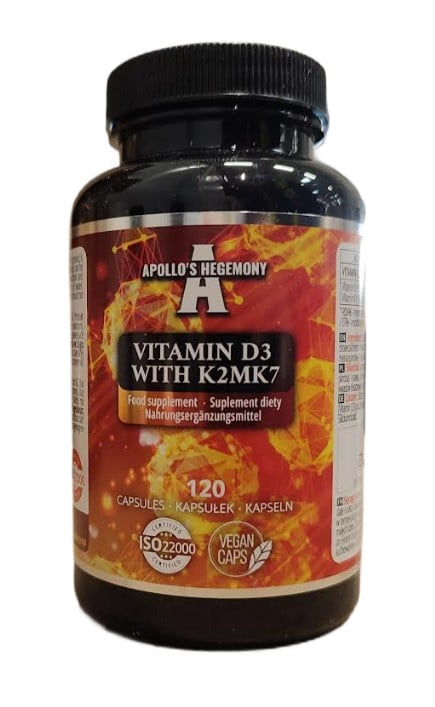 Apollos Hegemony - Vitamin D3 med K2 MK7, 120 vcaps | D-vitaminK-vitaminHälsokost | Apoteka