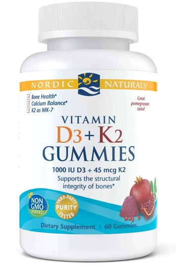 Nordic Naturals - Vitamin D3+K2 Gummies, Granatäpple, 60 gummis | Vitaminer och MineralerHälsa och välbefinnandeVissa vitaminerD-vitaminK-vitaminHälsokostBiohacking | Apoteka