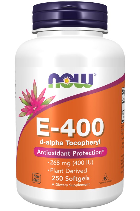 NOW Foods - Naturligt Vitamin E-400, 250 mjukkapslar | Vitaminer och MineralerHälsa och välbefinnandeHälsokostVitamin E | Apoteka