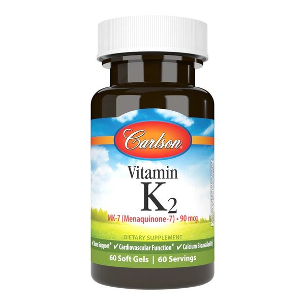 Carlson Labs - Vitamin K2 MK-7, 90 mcg, 60 mjukkapslar | Vitaminer och MineralerVissa vitaminerK-vitaminHälsokost | Apoteka