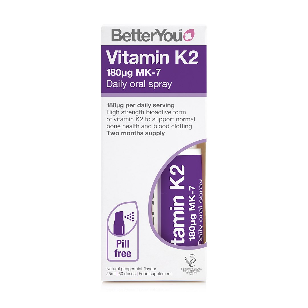 BetterYou - Vitamin K2 Daglig Munnspray, 25 ml | Vitaminer och MineralerHälsa och välbefinnandeK-vitaminHälsokost | Apoteka
