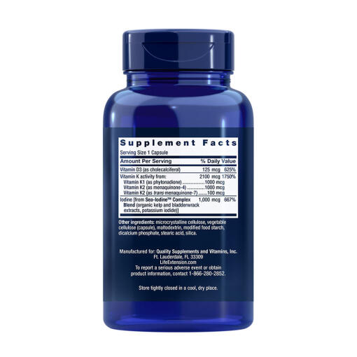 Life Extension - Vitaminer D och K med Havsjod, 60 kapslar - Bild 2