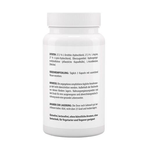 Vitaworld - Arginin-Ornitin-Lysin + C + Zink, 60 kapslar - Bild 3