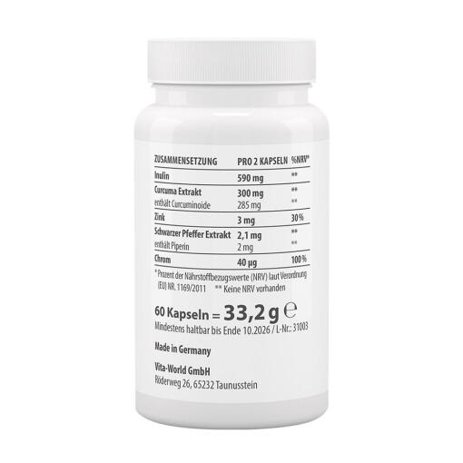 Vitaworld - Balans för Blodsocker, 60 Kapslar - Bild 2