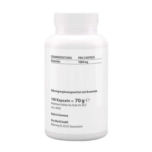 Vitaworld - Bromelain 500 mg, 100 kapslar - Bild 2