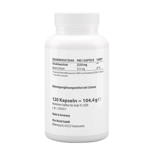 Vitaworld - Kalciumcitrat 500, 120 kapslar - Bild 2