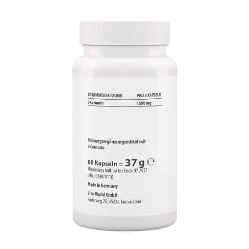 Vitaworld - Carnosin 500 mg, 60 kapslar - Bild 2