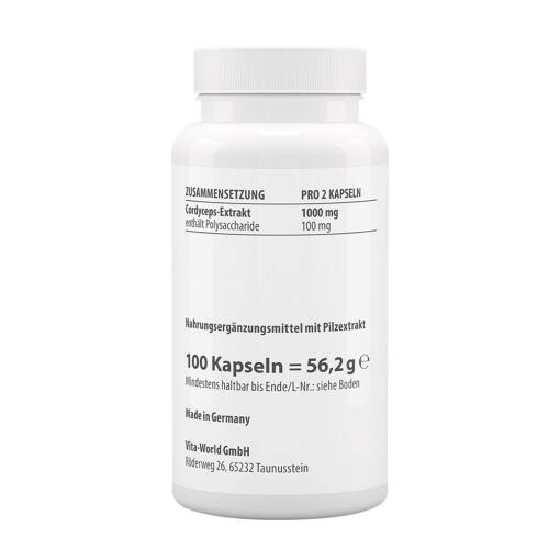 Vitaworld - Cordycepsextrakt CS4, 500 mg (100 kapslar) - Bild 2