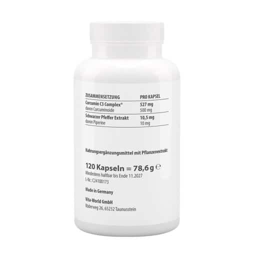 Vitaworld - Curcumin 500, 120 kapslar - Bild 2