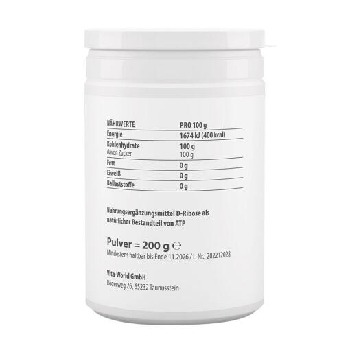 Vitaworld - D-Ribose, 200 g - Bild 2