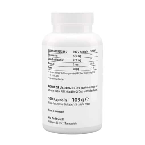 Vitaworld - Glukosamin 500 + Kondroitin 400, 100 kapslar - Bild 2