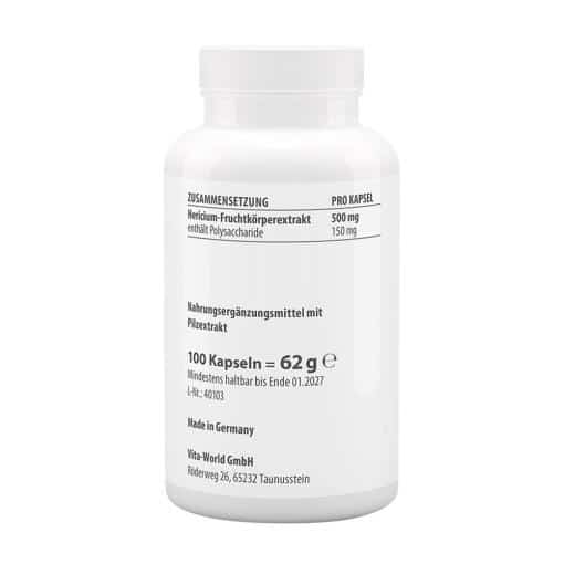 Vitaworld - Hericiumextrakt, 500 mg (100 kapslar) - Bild 2