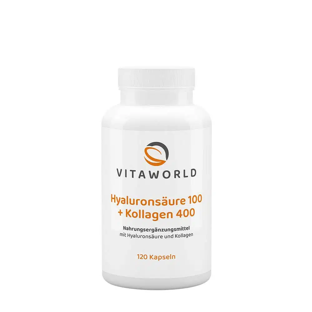 Vitaworld - Hyaluronsyra 100 + Kollagen 400, 120 kapslar | HälsokostKollagenHyaluronsyra | Apoteka