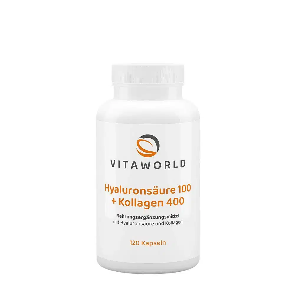 Vitaworld - Hyaluronsyra 100 + Kollagen 400, 120 kapslar | HälsokostKollagenHyaluronsyra | Apoteka