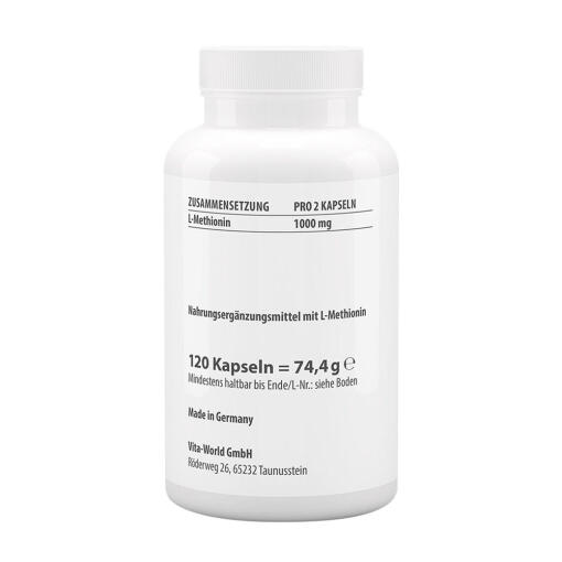 Vitaworld - Metionin 500 mg, 120 kapslar - Bild 2