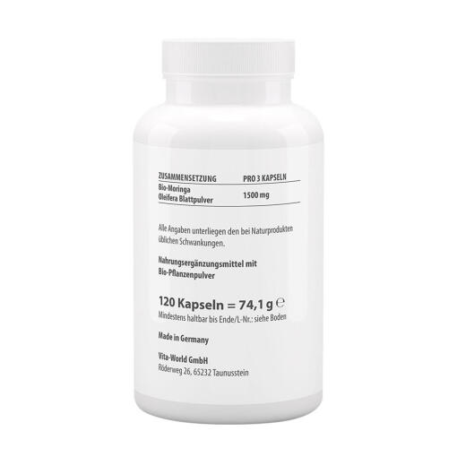 Vitaworld - Moringa Oleifera Ekologisk, 500 mg (120 Kapslar) - Bild 2