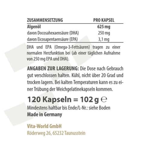 Vitaworld - Omega 3 Vegan, 120 kapslar - Bild 2
