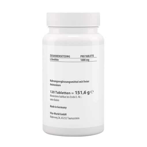 Vitaworld - Ornithine, 1000 mg, 120 tabletter - Bild 2