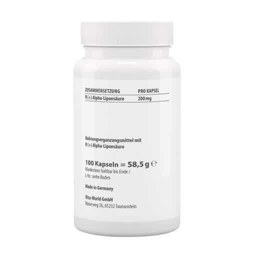 Vitaworld - R(+) Alfa-liponsyra, 200 mg, 100 kapslar - Bild 2
