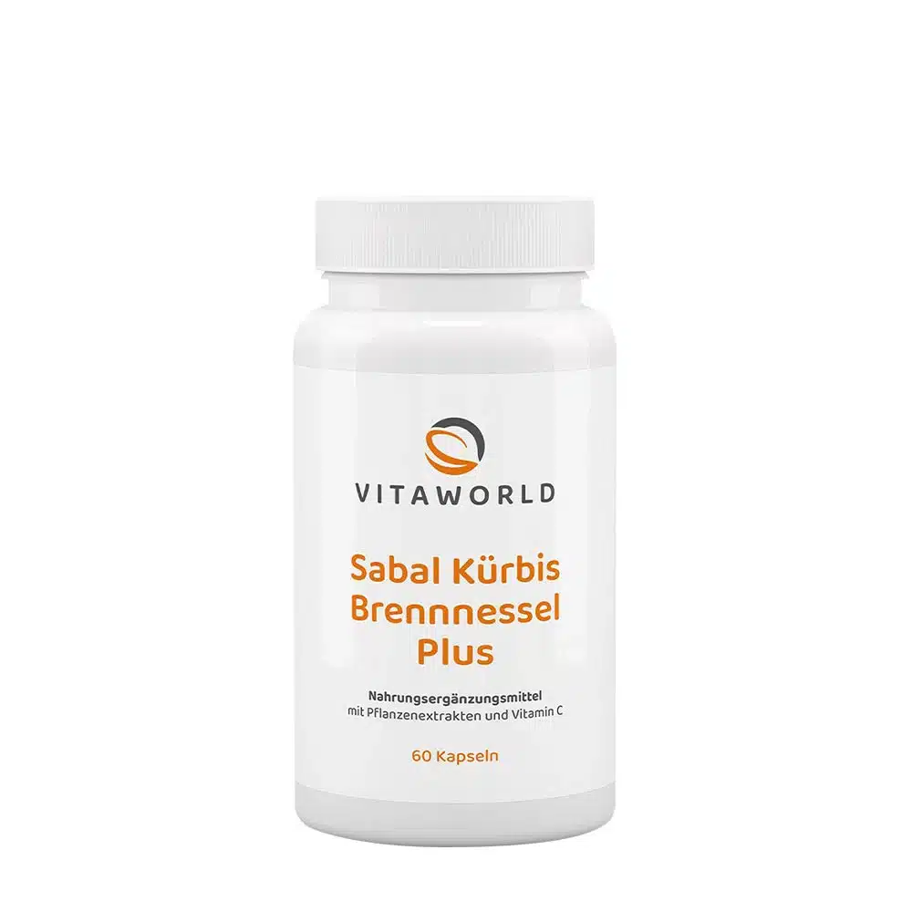 Vitaworld - Sabal Pumpa Nässla Plus, 60 kapslar | HälsokostUrinvägshälsaÖrter och växtbaserade preparat | Apoteka