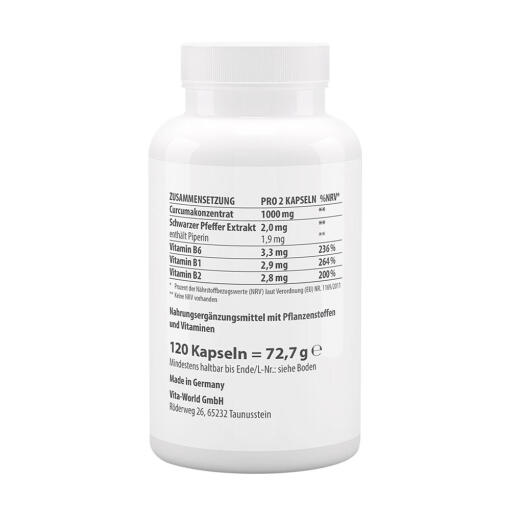 Vitaworld - Gurkmeja 500 mg, 120 kapslar - Bild 2