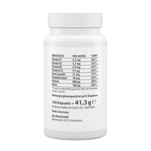Vitaworld - Vitamin B-komplex, 100 kapslar - Bild 2