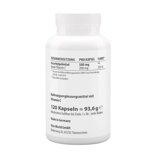 Vitaworld - Vitamin C Askorbylpalmitat, 120 kapslar - Bild 2