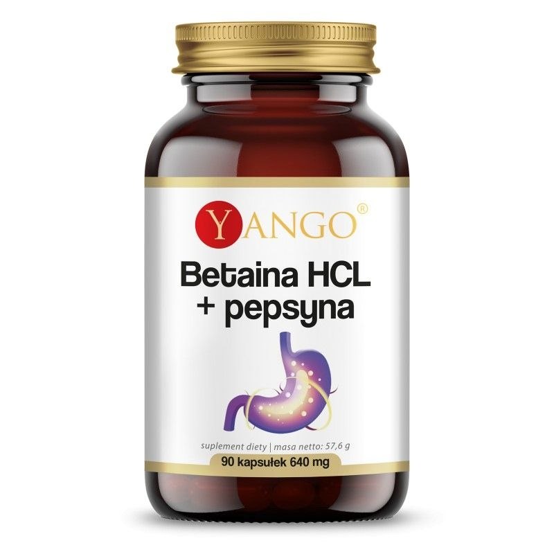 Yango - Betain HCL + Pepsin, 90 kapslar | Vitaminer och MineralerHälsokostMatsmältningshälsa | Apoteka