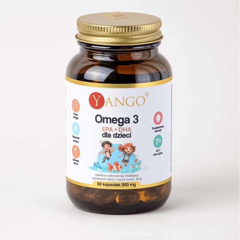 Yango - Omega 3 för barn, EPA + DHA, 60 kapslar | Vitaminer och MineralerOmega och fiskoljaBarns hälsaOmega & Näringsoljor | Apoteka