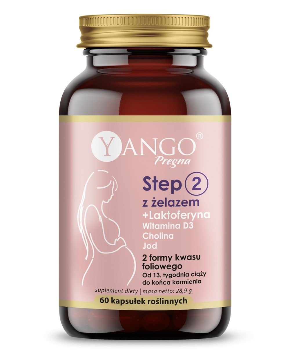 Yango YANGO Step 2 + Iron Pregna – Graviditetstillskott med järn (60 kapslar) | Vitaminer och MineralerKosttillskott för kvinnorHälsokostJärnGlutamin | Apoteka