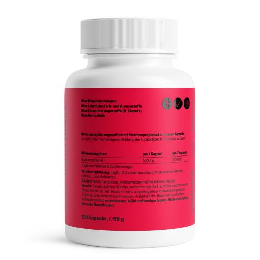 Zein Pharma - Propionsyra, 500 mg - 120 kapslar - Bild 3