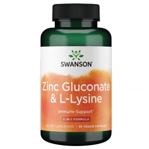 Swanson - Zinkglukonat &amp; L-Lysin, 90 vegetabiliska kapslar | Vitaminer och MineralerVissa mineralerHälsa och välbefinnandeHälsokostL-lysin | Apoteka