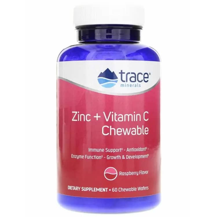 Trace Minerals - Zink + C-vitamin, tuggtabletter med hallonsmak, 60 stycken | Vitaminer och MineralerVissa mineralerZinkHälsa och välbefinnandeVissa vitaminerC-vitaminAntioxidanterHälsokostVitamin C | Apoteka