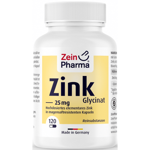 Zein Pharma - Zinkglycinat, 25 mg, 120 kapslar | Vitaminer och MineralerVeganska produkterVissa mineralerZinkHälsokost | Apoteka